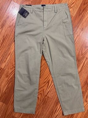 Gap Sage Green Slim Ankle Straight Leg Pant with Pockets Size 10